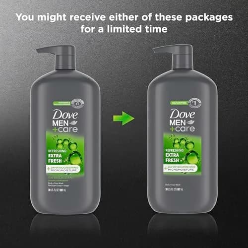 DOVE MEN + CARE Extra Fresh Body and Face Wash 1.89 L (60 Fl Oz) | Nourishes Skin All Day thumbnail 3