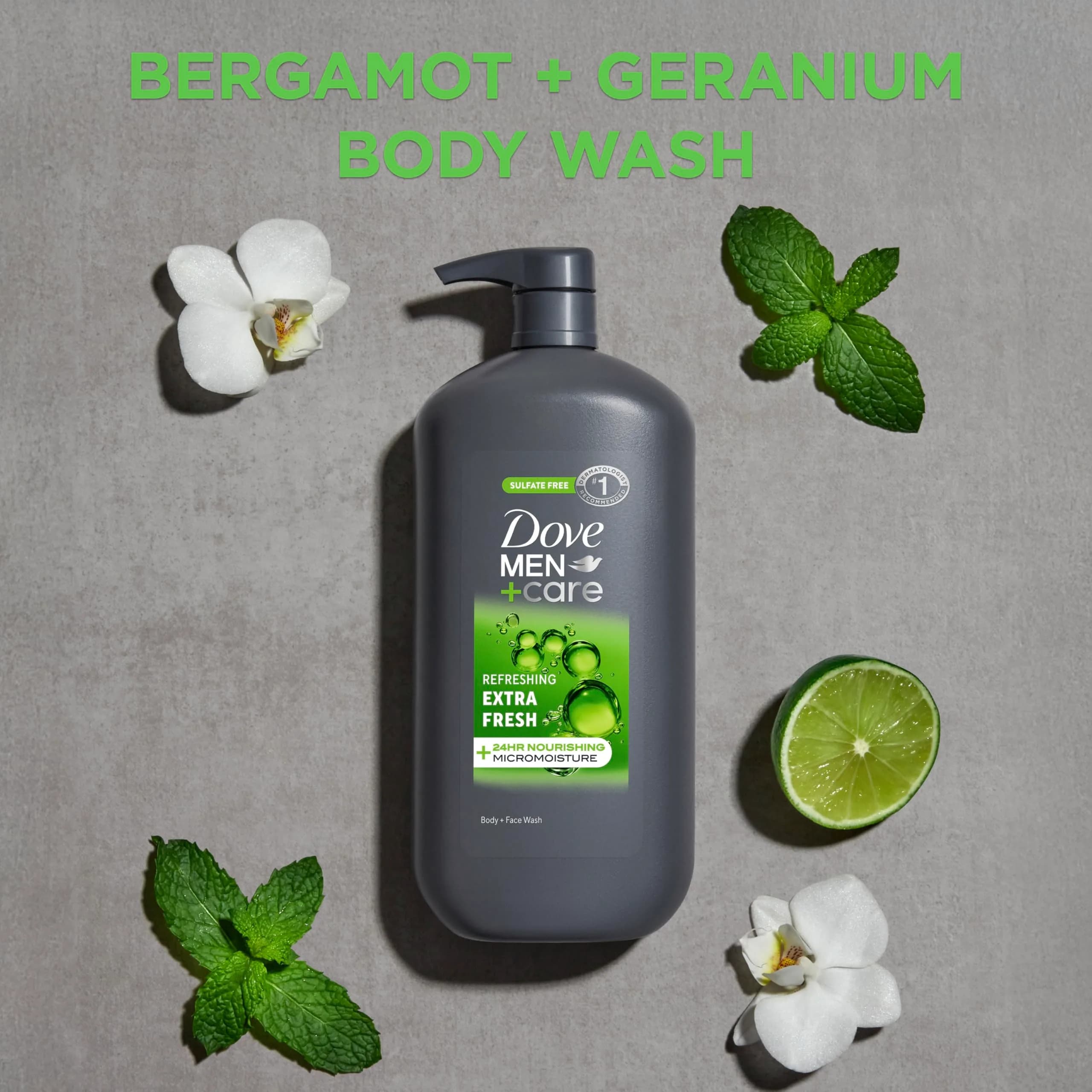DOVE MEN + CARE Extra Fresh Body and Face Wash 1.89 L (60 Fl Oz) | Nourishes Skin All Day - view 4