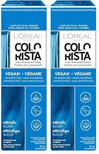 L'Oreal Paris Colorista Metallic Semi Permanent Hair Color - Metallic Blue (Pack of 2) thumbnail 1