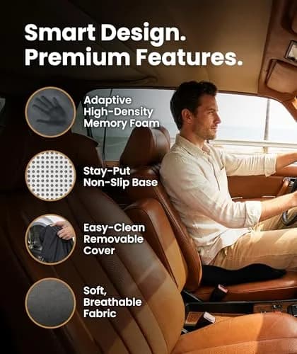 Everlasting Comfort Doctor Recommended Memory Foam Seat Cushion for Office Chairs & Car - Ergonomic Office Desk Accessories - Cushions for Tailbone Pain Relief, Sciatica (Large, Dark Gray) thumbnail 4