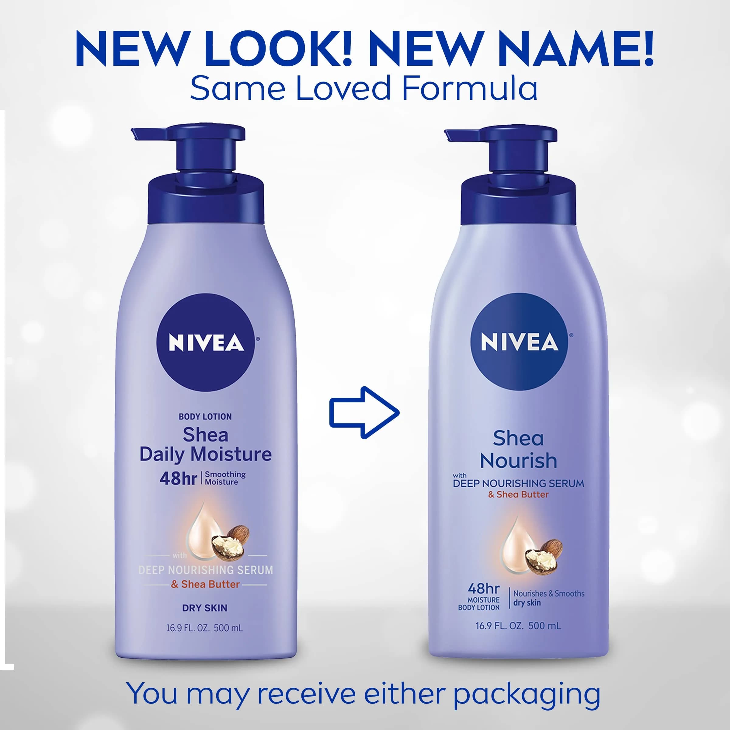 NIVEA Shea Butter Body Lotion for Dry Skin, 48-Hour Moisture, 16.9 Fl Oz Pump Bottle (Pack of 2) - view 2