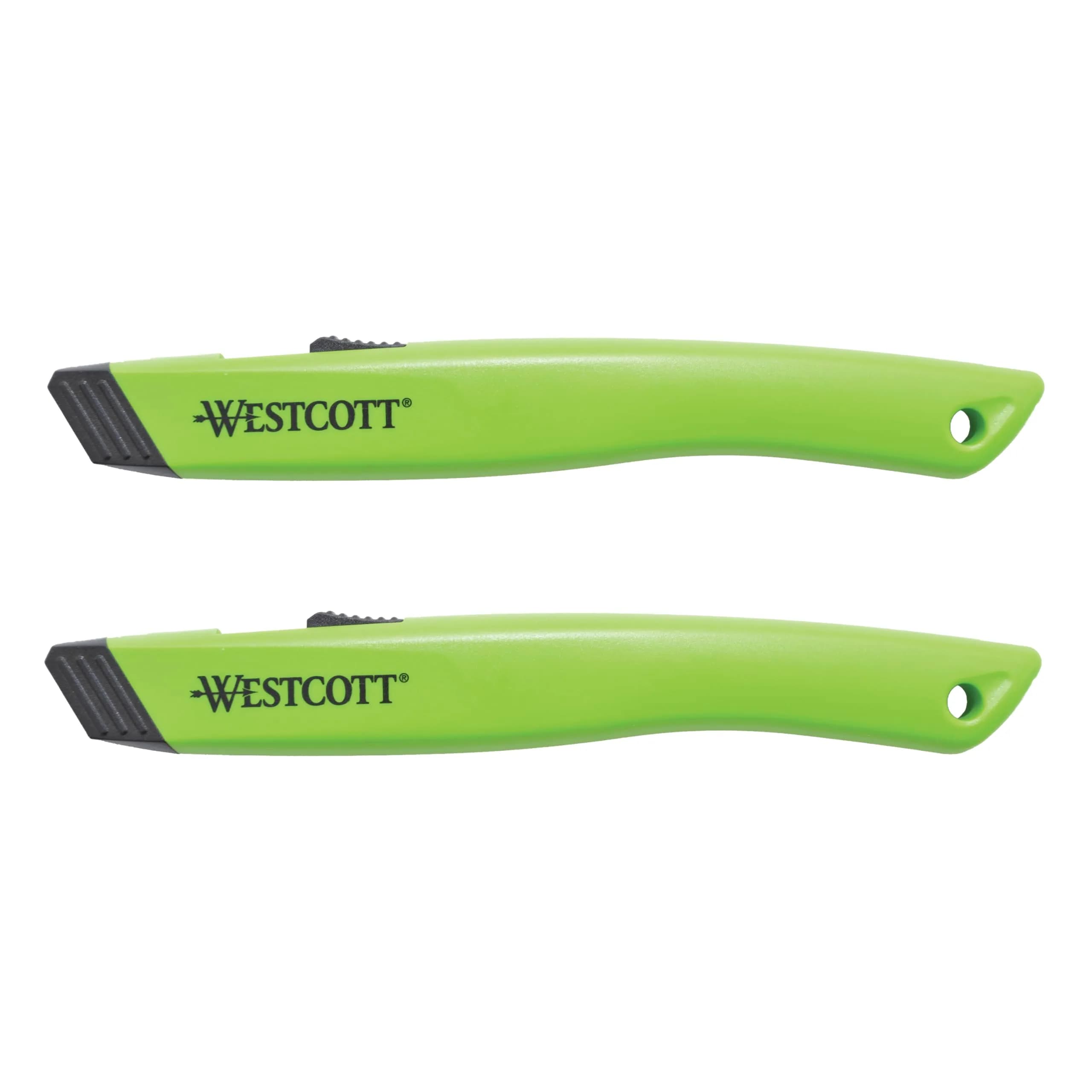 Westcott Box Cutter Safety Ceramic Utility Knife 2-Pack | Safe, Retractable, Durable