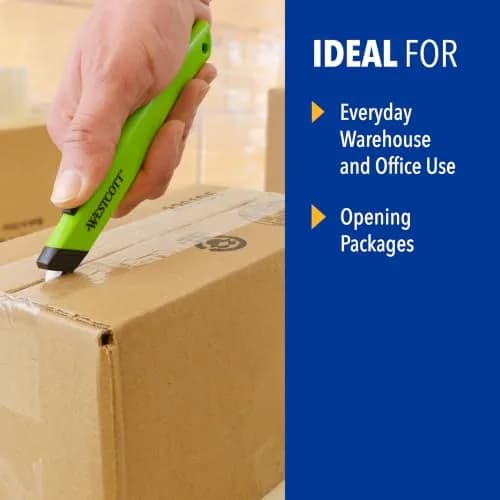 Westcott Box Cutter Safety Ceramic Utility Knife 2-Pack | Safe, Retractable, Durable thumbnail 4