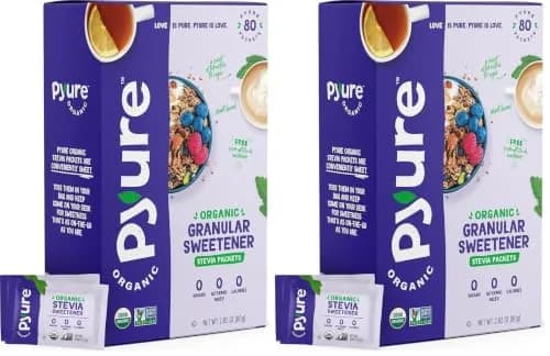 Pyure Organic Stevia Packets | Zero Carb, Zero Sugar, Plant-Based Sweetener | 80 Count thumbnail 1