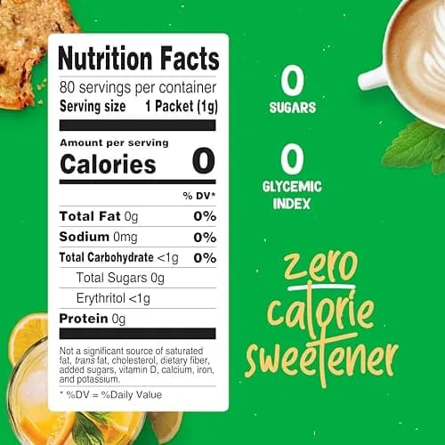 Pyure Organic Stevia Packets | Zero Carb, Zero Sugar, Plant-Based Sweetener | 80 Count thumbnail 2
