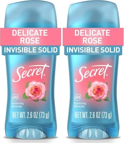 Secret Invisible Solid Antiperspirant Deodorant for Women, Rose Scent, 2.6 oz (Pack of 2) thumbnail 1