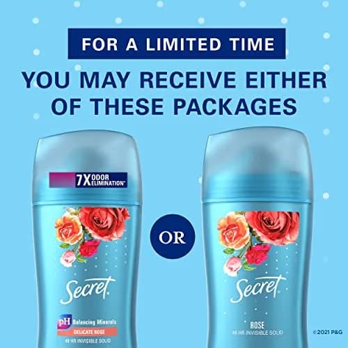 Secret Invisible Solid Antiperspirant Deodorant for Women, Rose Scent, 2.6 oz (Pack of 2) thumbnail 2