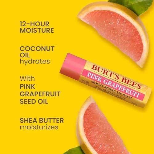 Burt's Bees Pink Grapefruit Tint-Free Lip Balm 2 Count | Natural Conditioning Lip Treatment thumbnail 2