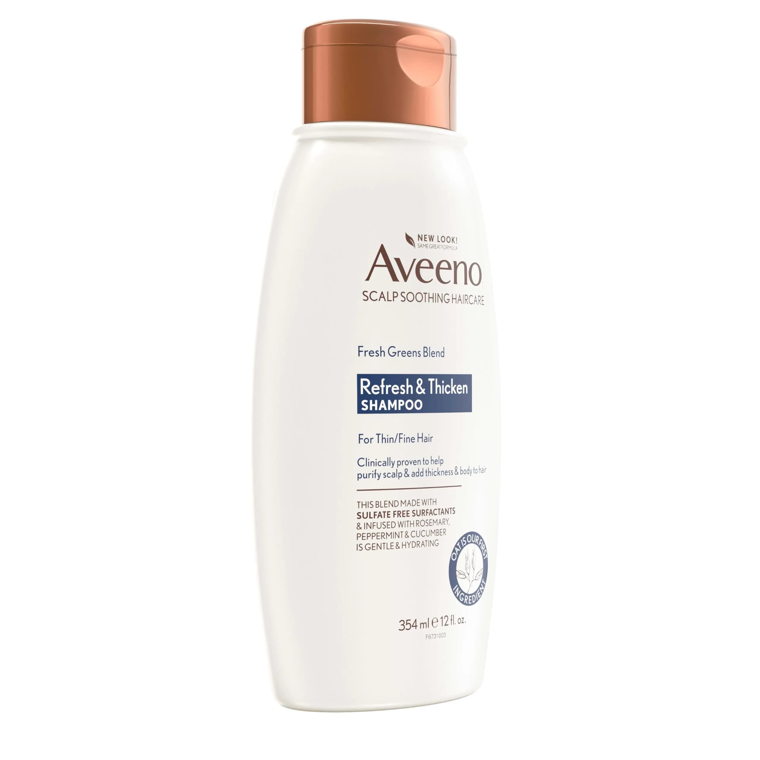 Aveeno Fresh Greens Blend Sulfate-Free Shampoo with Rosemary, Peppermint & Cucumber 708ml (24 Fl Oz) | Clarifying & Volumizing for Thin Hair - view 6