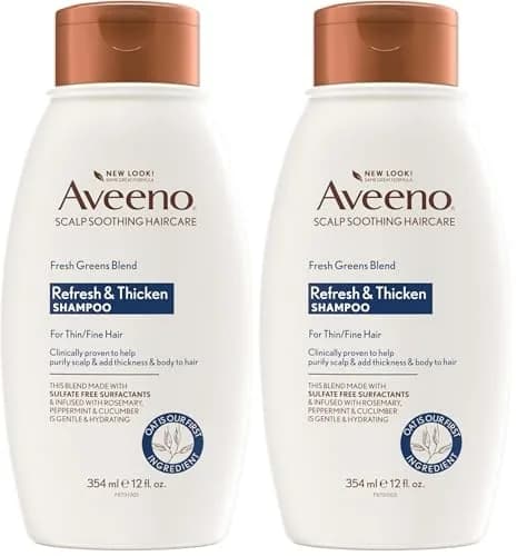 Aveeno Fresh Greens Blend Sulfate-Free Shampoo with Rosemary, Peppermint & Cucumber 708ml (24 Fl Oz) | Clarifying & Volumizing for Thin Hair thumbnail 1