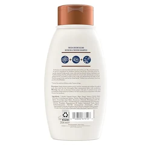 Aveeno Fresh Greens Blend Sulfate-Free Shampoo with Rosemary, Peppermint & Cucumber 708ml (24 Fl Oz) | Clarifying & Volumizing for Thin Hair thumbnail 8
