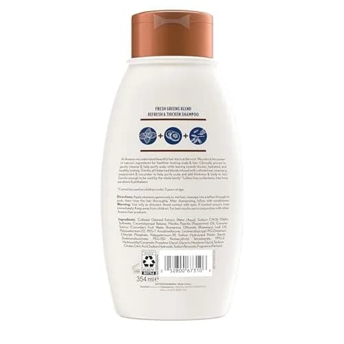 Aveeno Fresh Greens Blend Sulfate-Free Shampoo with Rosemary, Peppermint & Cucumber 708ml (24 Fl Oz) | Clarifying & Volumizing for Thin Hair thumbnail 9