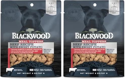 Blackwood Freeze Dried Dog Food Topper, Beef & Sweet Potato 8oz | High Protein, Probiotics, Versatile thumbnail 1