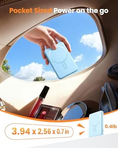 COOAV Power Bank 12000mAh Magnetic Portable Charger | Fast Wireless & USB-C Support thumbnail 5