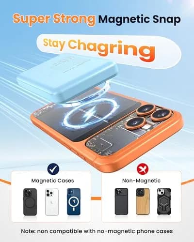 COOAV Power Bank 12000mAh Magnetic Portable Charger | Fast Wireless & USB-C Support thumbnail 2