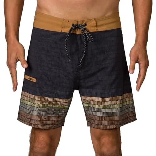 REEF Men's Remy Fixed Waist Boardshort Caviar | 4-Way Stretch, Secure Fit, Island Vibe Design thumbnail 1
