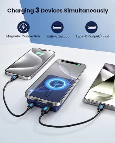 COOAV Power Bank 12000mAh Magnetic Portable Charger | MagSafe Compatible, Fast Wireless & USB-C Power thumbnail 5