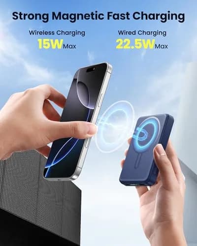 COOAV Power Bank 12000mAh Magnetic Portable Charger | MagSafe Compatible, Fast Wireless & USB-C Power thumbnail 2