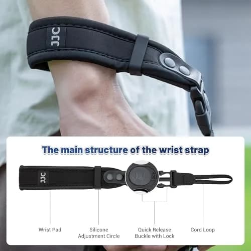 Kiorafoto Upgraded Quick Release Soft Neoprene Camera Hand Wrist Grip Strap with Sliding Lock, Black | Secure Grip for Mirrorless & DSLR Cameras thumbnail 4