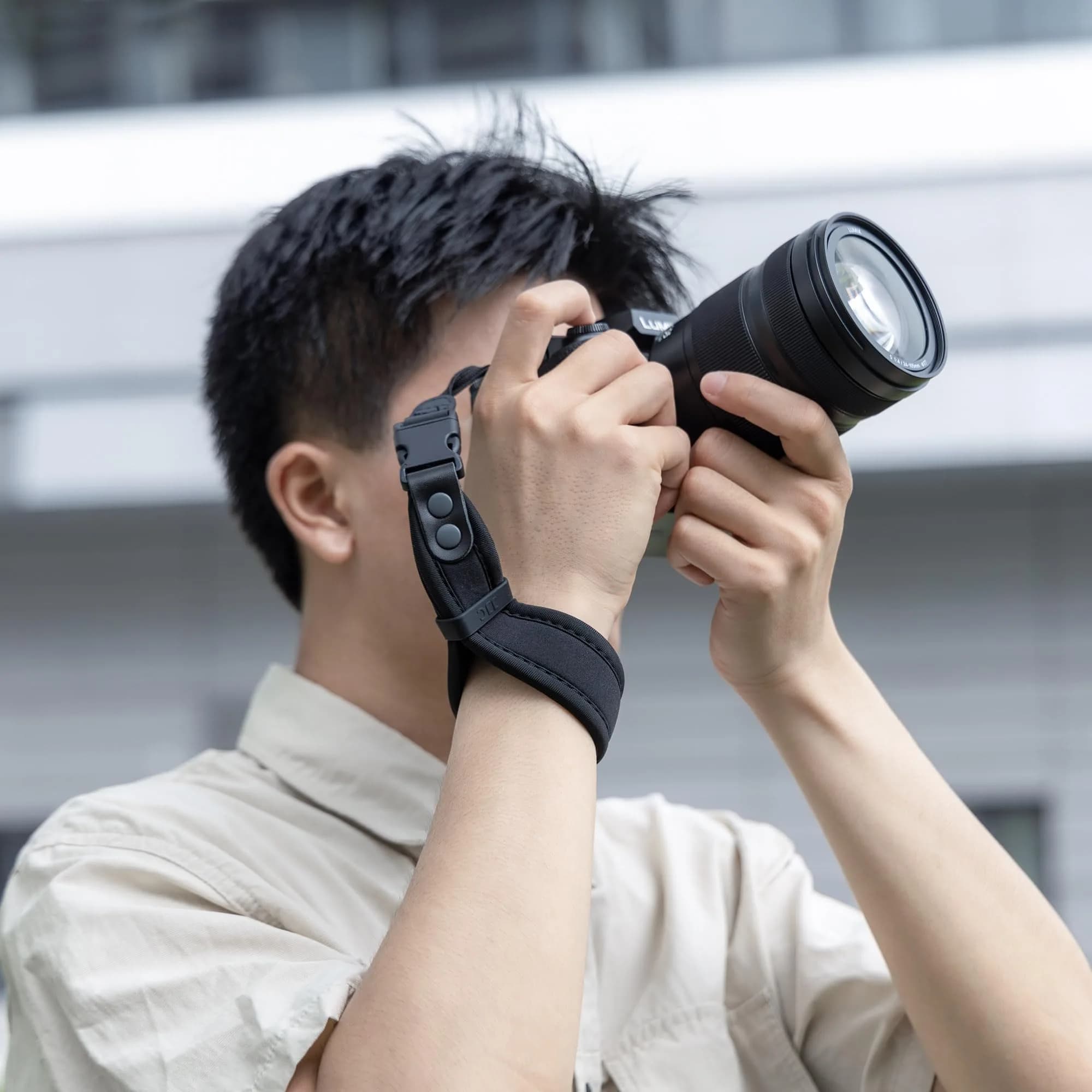Kiorafoto Upgraded Quick Release Soft Neoprene Camera Hand Wrist Grip Strap with Sliding Lock, Black | Secure Grip for Mirrorless & DSLR Cameras - view 7