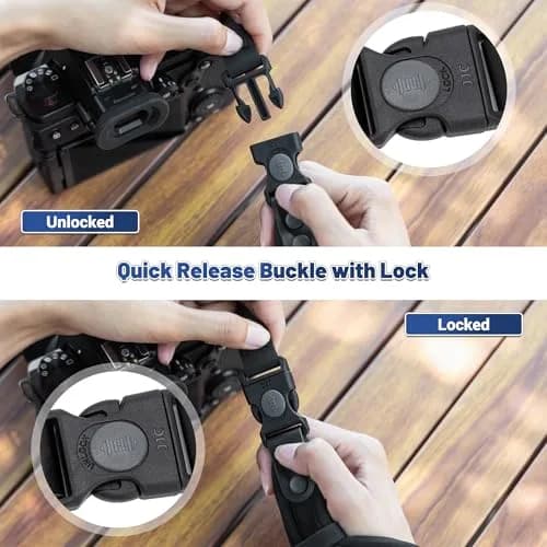Kiorafoto Upgraded Quick Release Soft Neoprene Camera Hand Wrist Grip Strap with Sliding Lock, Black | Secure Grip for Mirrorless & DSLR Cameras thumbnail 3