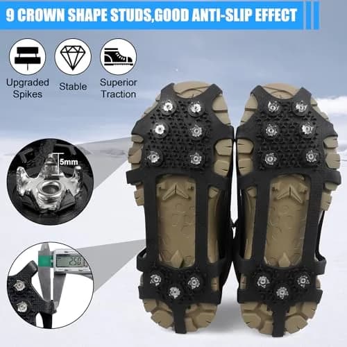 JSHANMEI Ice Cleats for Shoes and Boots Large (7.5-9.5 men/9-11 women) | Non-Slip Traction Spikes thumbnail 6