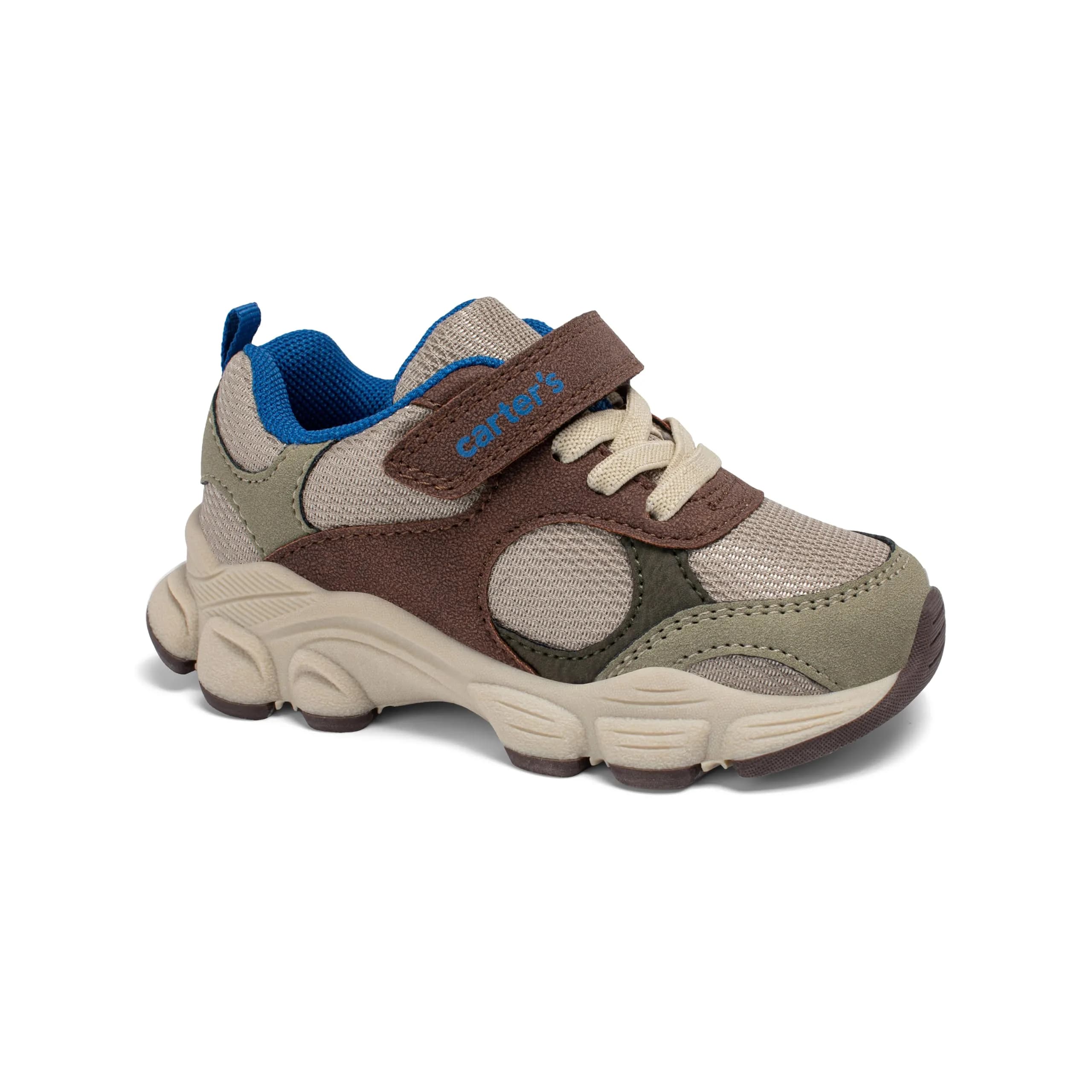 Carter's Johann Khaki Brown Kids' Sneakers | Comfortable Play & School Shoe (0.28kg, 1 Pack)