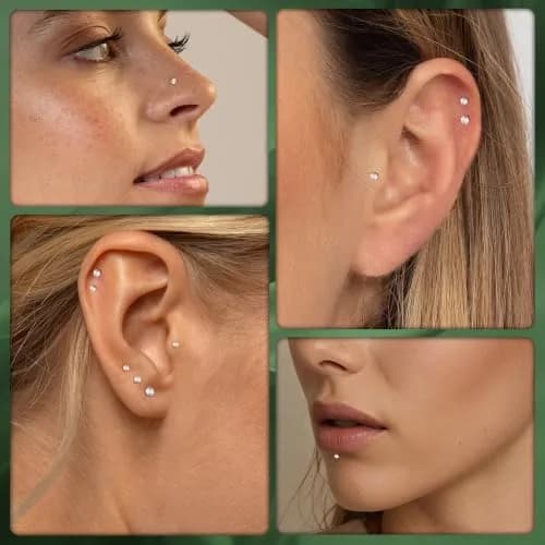 GEMQUEEN G23 Titanium Flat Back Earrings Hypoallergenic 16G | Versatile, Durable & Comfortable (70-120 chars) thumbnail 3