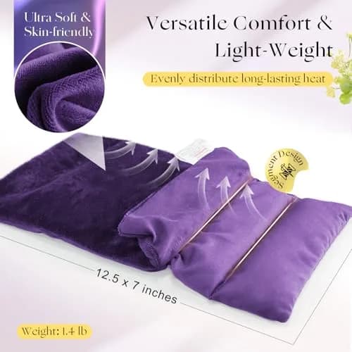 uncn Microwavable Heating Pad 13x7 Inch | Lavender Scent, Moist Warm Compress, Non-Electric & Portable thumbnail 5