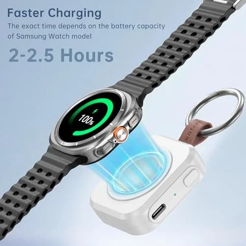 ACEQINGSE Samsung Galaxy Watch Charger 1200mAh Portable White | Compatible with Galaxy Watch 7/Ultra/6/Active 2/1 thumbnail 5