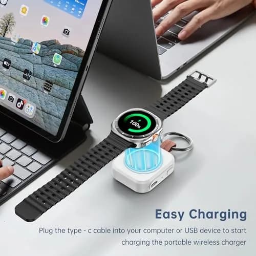 ACEQINGSE Samsung Galaxy Watch Charger 1200mAh Portable White | Compatible with Galaxy Watch 7/Ultra/6/Active 2/1 thumbnail 6