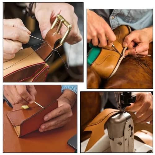 JANYUN Black Waxed Leather Thread 1mm 150D Sewing Cord Pack | 8 Spools, 264 Total Yards thumbnail 6
