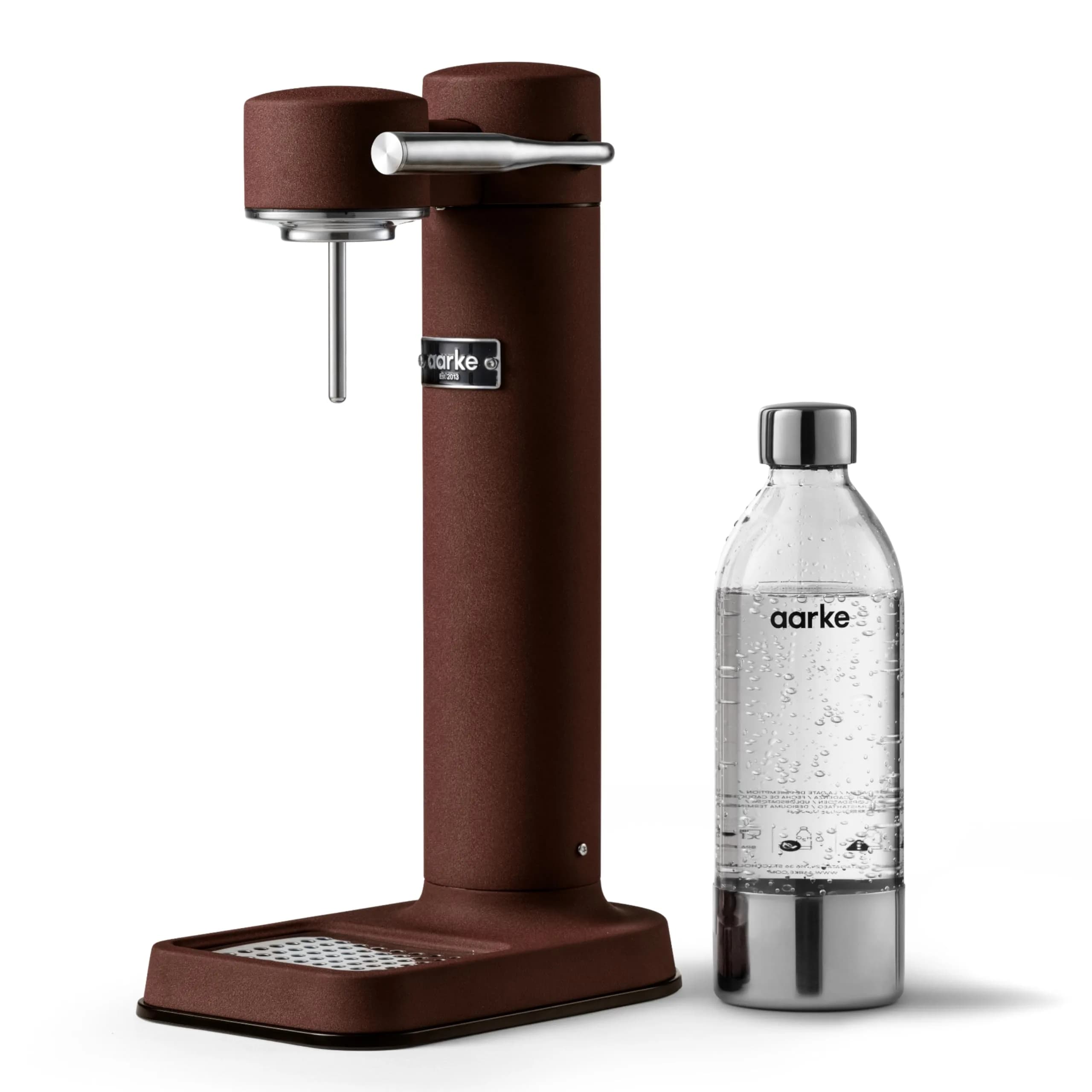 aarke Carbonator 3 - Premium Sparkling Water Maker, Burgundy | Stainless Steel, Cordless Soda Machine for Home