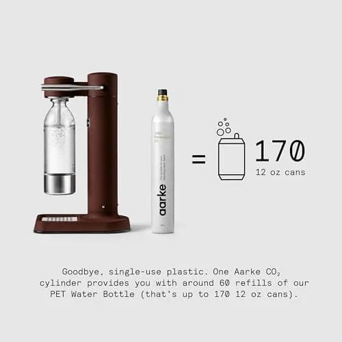 aarke Carbonator 3 - Premium Sparkling Water Maker, Burgundy | Stainless Steel, Cordless Soda Machine for Home thumbnail 2