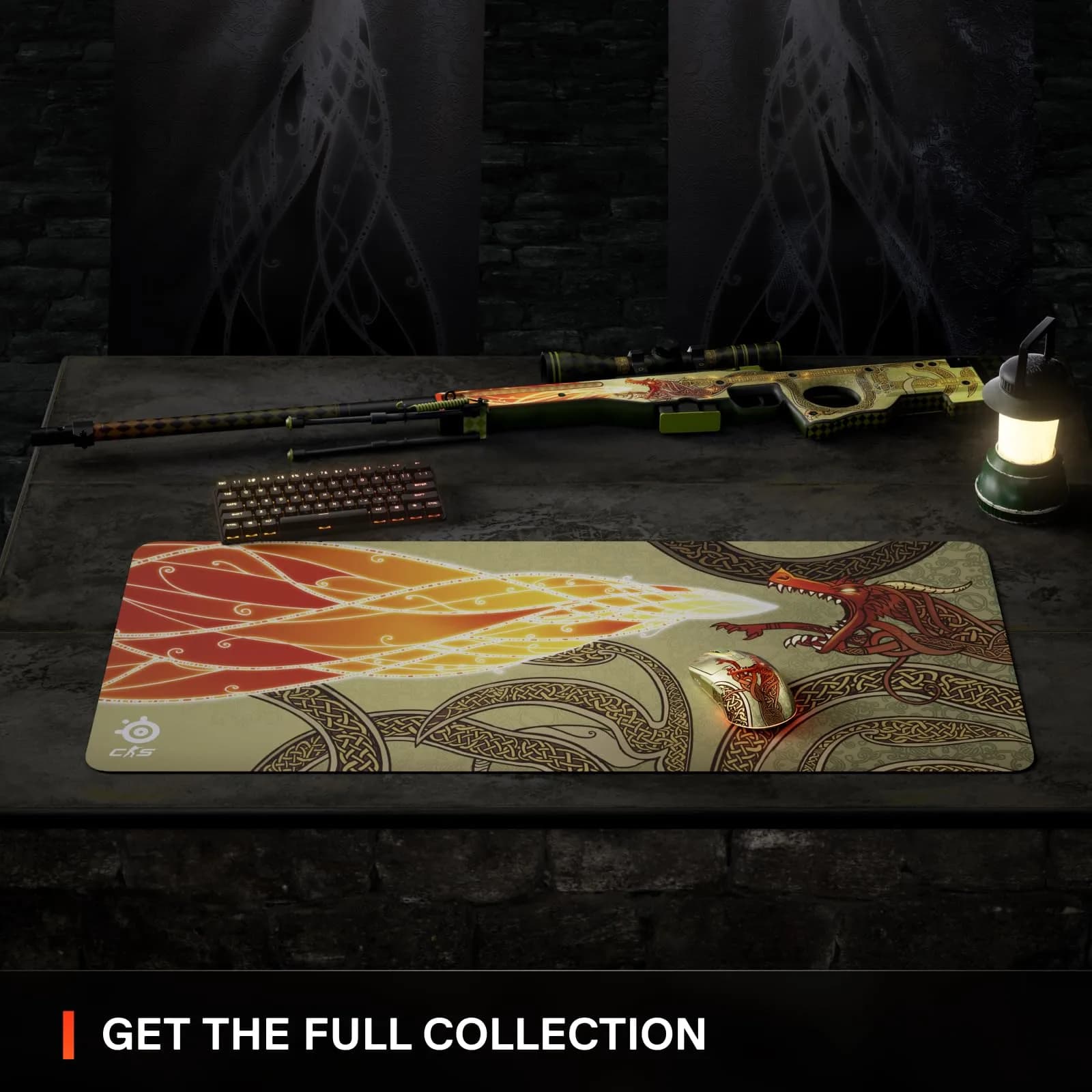 SteelSeries QcK XXL CS2 Dragon Lore Gaming Mousepad | Peak Tracking and Stability for Desks - view 6