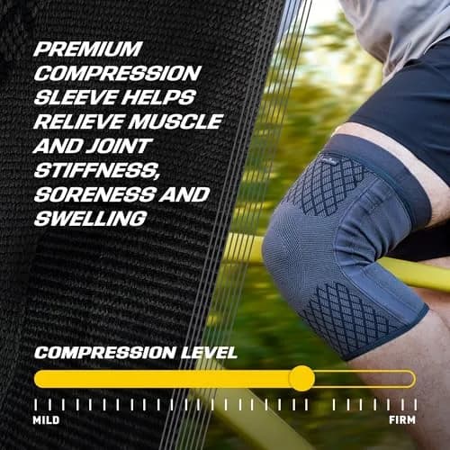 Futuro Premium Compression Knee Sleeve with Stabilizers | Advanced Customizable Support for Arthritis & Swelling thumbnail 2