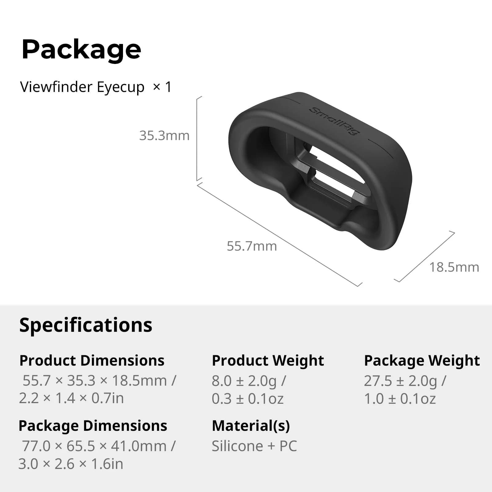 SMALLRIG Camera Viewfinder Eyecup for Sony Alpha 1/7/9 Series | Blocks Light, Enhances Viewing - view 6