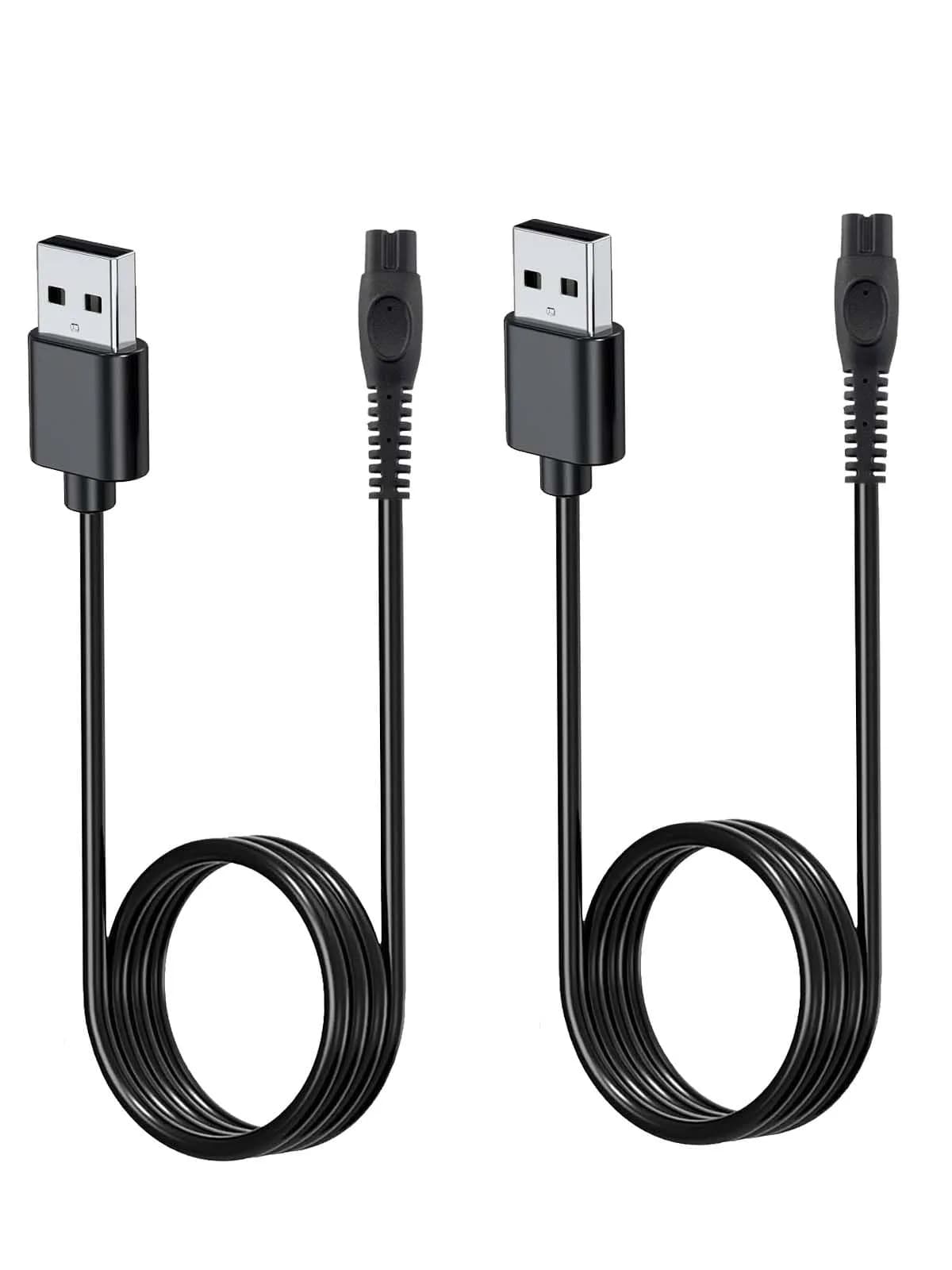 NOUKAJU 2pack USB Charging Cable for Philips Sonicare HX3826/23 | Durable, Portable & Safe (70-120 chars) — Black
