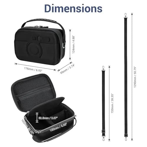 JJC Hard Shell Camera Case for DJI Action 6, GoPro Hero 13/12, Insta360 Cameras — Black, 17.7cm (7in) thumbnail 8