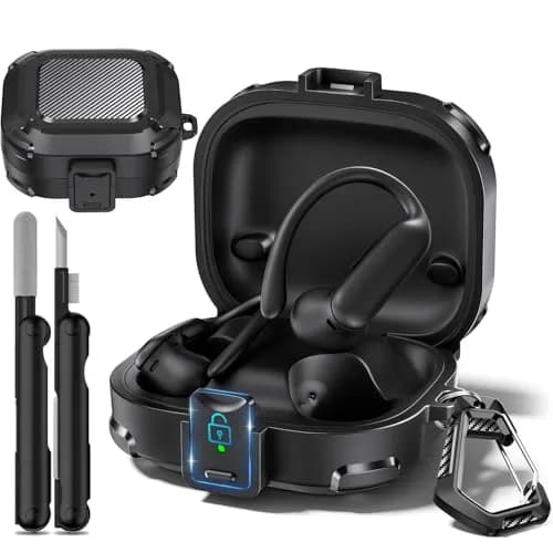 joremx Safety Lock for Powerbeats Pro 2 Case | Shockproof Hard Shell with Cleaning Kit & Keychain, Black (25.53 USD) thumbnail 1