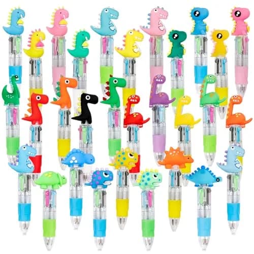 CZWZ 30Pcs Mini Multicolor Pens in One 4-in-1 for Kids | Dinosaur Design, Assorted Ink, Compact & Fun (70-120 chars) thumbnail 1