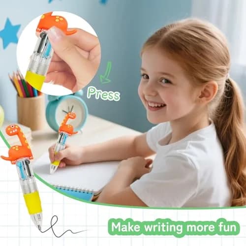 CZWZ 30Pcs Mini Multicolor Pens in One 4-in-1 for Kids | Dinosaur Design, Assorted Ink, Compact & Fun (70-120 chars) thumbnail 5