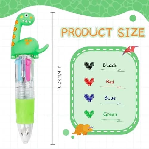 CZWZ 30Pcs Mini Multicolor Pens in One 4-in-1 for Kids | Dinosaur Design, Assorted Ink, Compact & Fun (70-120 chars) thumbnail 2