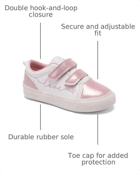 Carter's Flori White Multi Sneakers | Double Hook & Loop Closure, Low Top, Casual Style (10 in, US Little Kid) thumbnail 4