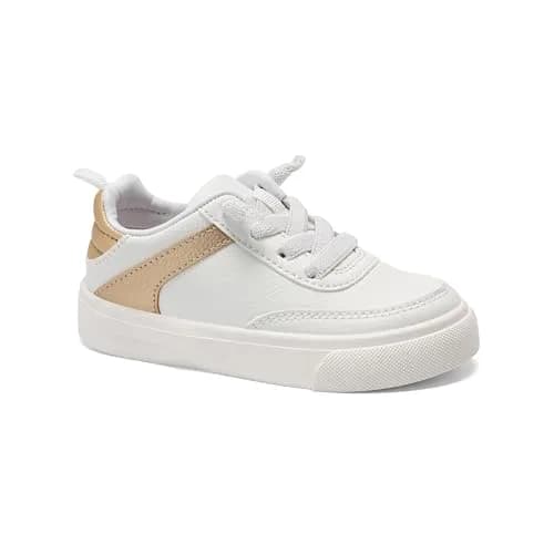 Carter's Arianna White/Gold Sneakers | Slip-On Casual Kids Shoes thumbnail 1