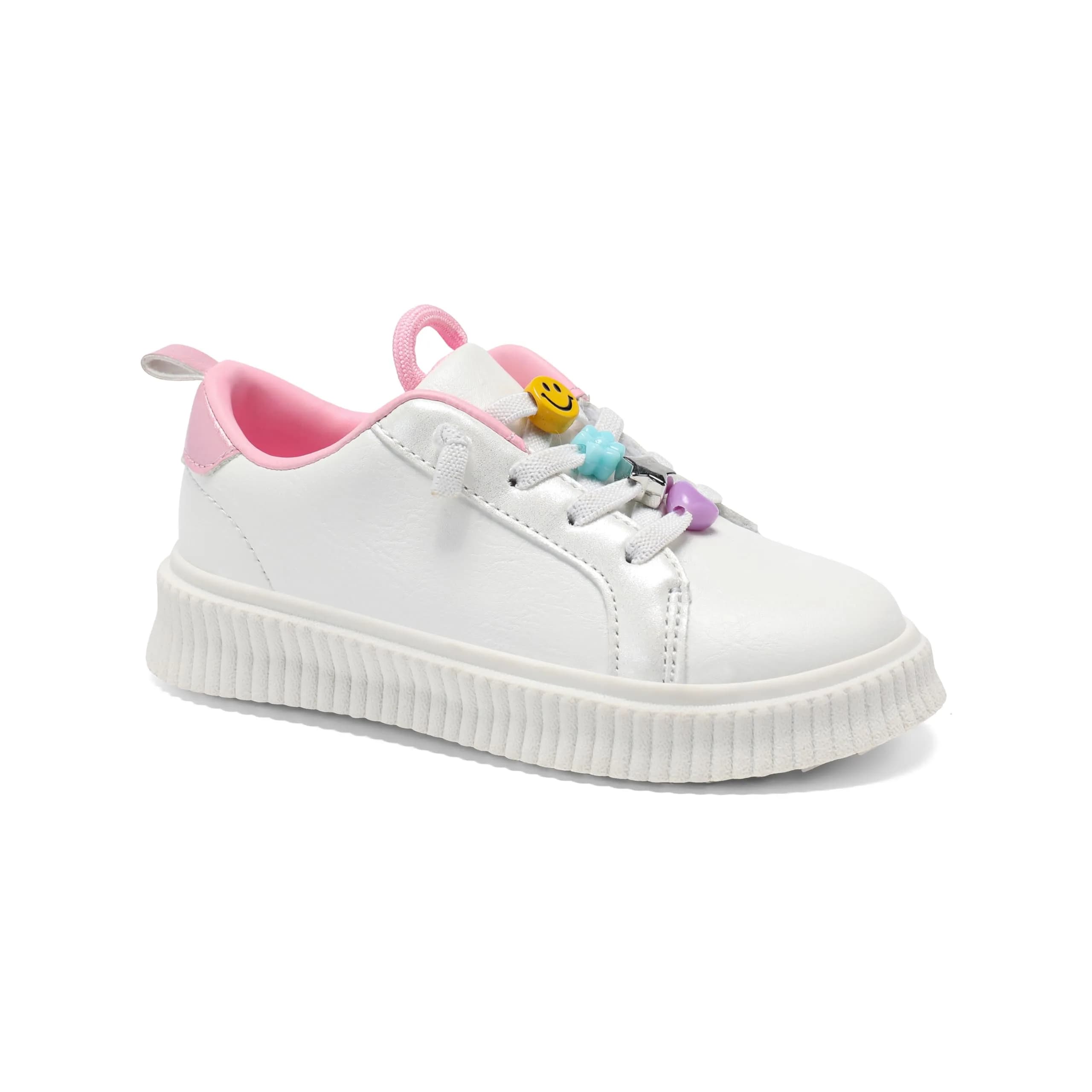 Carter's Tilsley White Sneakers for Girls | Playful Cartoon Design, Size 12 US