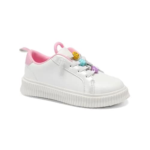 Carter's Tilsley White Sneakers for Girls | Playful Cartoon Design, Size 12 US thumbnail 1