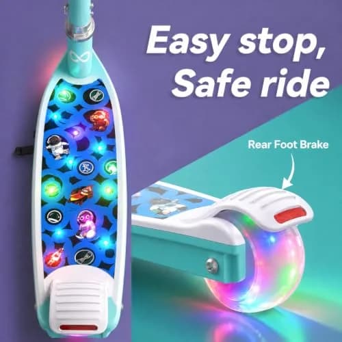 Gyroor KS2 Kids Electric Scooter 5 MPH 4in Wheels | LED Light-Up Wheels & Deck thumbnail 4