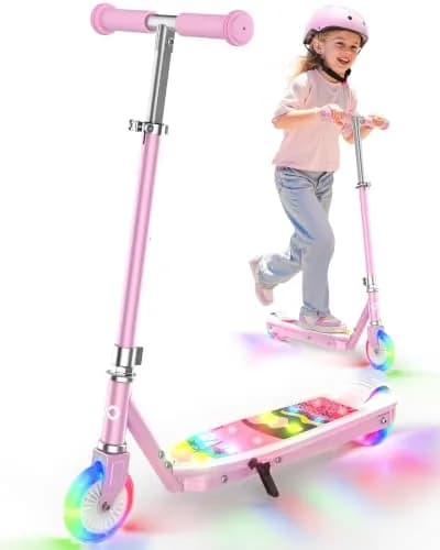 Gyroor KS2 Kids Electric Scooter Pink 5 MPH | LED Light-Up Wheels & Adjustable Handlebar thumbnail 1