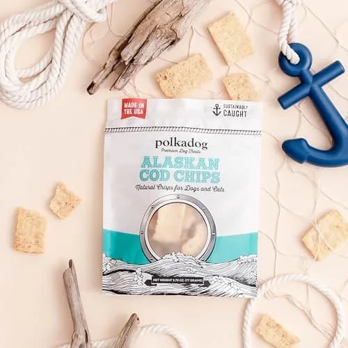 Polkadog Crunchy Alaskan Cod & Salmon Chip Dog Treats | Wild-Caught, Single-Ingredient, USA Made, 2.75oz (Variety 2Pk) thumbnail 8